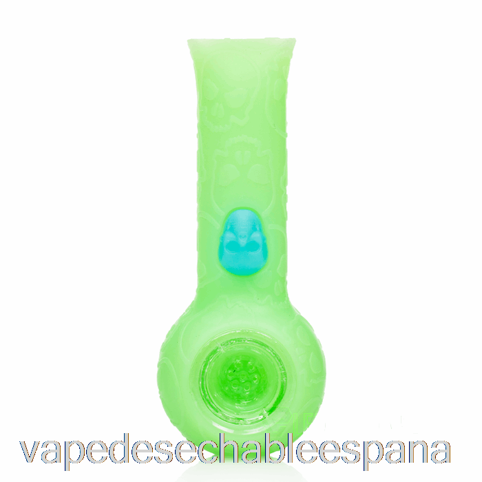 Vape Desechable España Stratus Silicona Calavera Mano Pipa Brillo Verde (verde Uv)